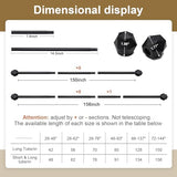 FLY HAWK Curtain Rods, 72" to 144" for Windows Curtain Rod Set, Modern Simplicity Decorative Style 5/8 Inch Metal Curtain Pole, Heavy Duty Drapery Rods with Brackets Black
