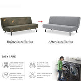 Luxury Velvet Futon Bed Covers Slipcovers with Elastic Band, Soft Armless Futon Cover 3/2 Seater Stretch Sofa Bed Slipcover, Thick Plush Futon Cover Stretch Armless Sofa Bed Washable,F,M1