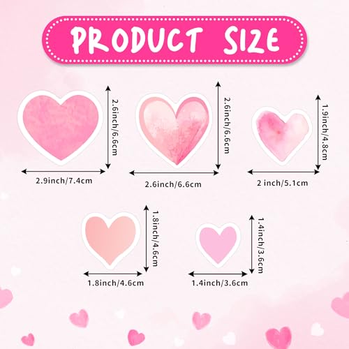 42 pcs Pink Heart Shape Wall Stickers for Girls Bedroom，Glow in The Dark Kids Room Decor, Baby Nursery Ceiling Decals Wallpaper Vinyl Murals