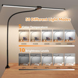 LED Desk Lamp for Home Office, Ultra Bright Clamp Light with Flexible Gooseneck, 25 Lighting Modes, Eye-Caring Architect Lamp for Dual Monitors, Reading & Gaming Setup