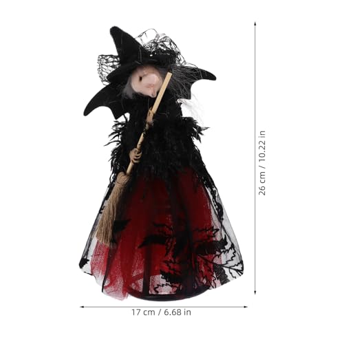 Alipis Halloween Witch Doll Decor Adorable Tabletop Witch Decoration for Halloween Party Compact Cloth Material for Home Office Bar Restaurant Decor