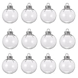 12 Pcs 3.15 Inch Clear Plastic Fillable Ornament Balls, Removable Top Clear Hanging Ornaments Ball, DIY Plastic Ornaments Round Balls, Perfect for Decoration On Christmas Trees, Wedding, Party