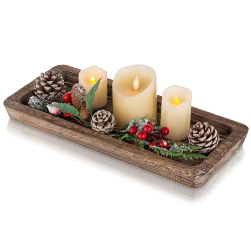 Romadedi Wooden Decorative Tray Candle Holder