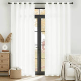 RYB HOME White Semi Sheer Curtains 84 inches Long, Non See Through Privacy Light Filtering Grommet Curtains & Drapes for Living Room Office Nursery Bedroom, 52" W x 84" L inches