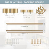 Double Blackout Curtain Rods 36 to 72 Inches (3-6 Feet),1-Inches Front and 5/8 Inches Back Adjustable End Cap Double Window Drapery Rod for Drapes and Curtains,Warm Gold