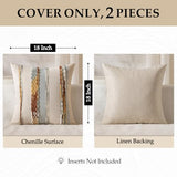 Boho Decorative Pillow Covers 20x20 Blue-Earth Tones Pack of 2