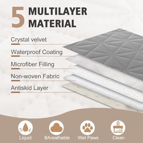 Ameritex Sofa Cover Waterproof for Seats Couch Cover for Dogs Pet Couch Cover Velvet for Chair Loveseat Sofa Machine Washable (Light Grey, 30x100 Inch)