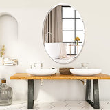 Frameless Oval Bathroom Mirror, 20x28 Inch Beveled Edge Vanity Wall Mirror for Over Sink, Modern Decorative Mirror for Bathroom, Bedroom, Entryway