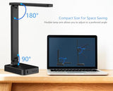 LED Desk Lamp for College Dorm Room, Desk Light with 1 USB Charging Port 2 AC Power Outlet, 3 Lighting Modes, 3 Level Brightness Touch Lamp, Eye-Caring Home Office Foldable Table Lamp