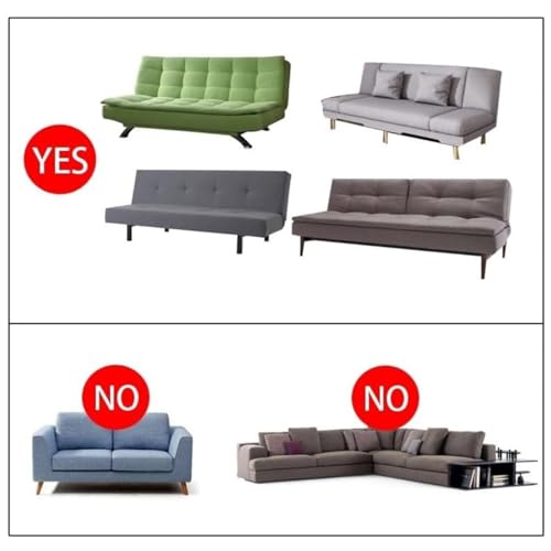 Armless Sofa Bed Cover with Skirt,Armless Futon Slipcover Stretch Jacquard Armless Sofa Cover Futon Couch Bed Cover Washable Furniture Bed Protector with Elastic Bottom,1,L