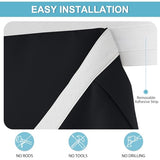 RYB HOME Blackout French Door Curtain, Small Window Drape Thermal Insulated for Kitchen Back Door Classroom Lockdown Garage Half Glass, No Drill Adhesive Privacy Blind, W26 x L40 inch, 1 Panel, Black