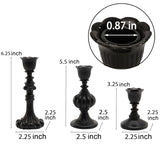 Candle Stick Candle Holder Set - Black Christmas Candlestick Holder Modern Baroque Home Decor for Coffee Table for Kwanzaa Easter Centerpiece Dinning Room Wedding Set of 3 Guichifun