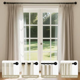 Joydeco Black Curtain Rods for Windows 32 to 120 inches, 1 inch Diameter Heavy Duty Adjustable Curtain Rods for Bedroom, Sliding Glass Doors, Patio