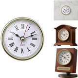 1 Pc Mini 2-1/2 Insert Clock 65mm Round Movement Clock White Face Tone Roman Numerals Head Mini Home Décor Product (Gold)