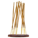 Pentagram Incense Holder - Handcrafted Incense Burner fits 15 Incense Sticks and 1 Incense Cone - Carved Wood, Brass Holders - 5 Inches Wide