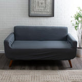 Home Details Stretch Pique Loveseat Slipcover Gray Color | Furniture Protector | 2 Cushion Couch Cover