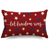 4th of July Pillow Covers 12x20 Stars Let Freedom Ring Patriotic 4th of July Memorial Day Independence Day Lumbar Throw Pillow Cover Decorations for Sofa Home Decor