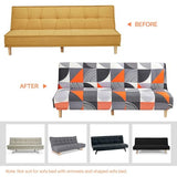 Armless Futon Sofa Bed Cover,Stretch Sofa Couch Slipcovers Without Armrests,Printed Furniture Protector Cover,9 Colors