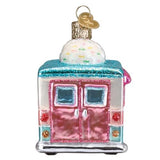 Old World Christmas Ice Cream Truck Glass Blown Ornament for Christmas Tree, Handcrafted Holiday Decoration, Ice Cream Collection