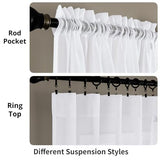 MYSTIC-HOME Sheer Curtains White 95 Inches Long, Window Treatments Rod Pocket Drapes for Living Room, Bedroom, Semi Crinkle Voile Curtain Panels for Yard, Patio, Villa, Parlor, Set of 2, 52"Wx95"L