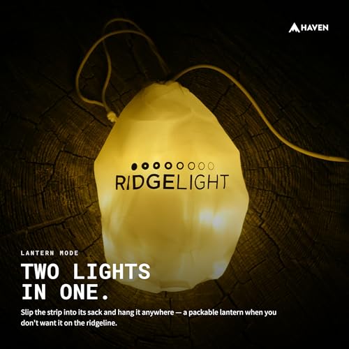Haven Ridgelight - Dimmable LED Strip Lights - Hammock Camping Accessories - Tent Lights - Outdoor Indoor Light - 78 Inches Long