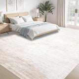 Area Rugs 9x12 Living Room: Washable Rug Modern Abstract Large Rugs Soft Non Slip Neutral Rug Stain Resistant Indoor Carpet for Bedroom Kitchen Dining Room Table Nursery Home Office Rugs(Beige,9'x12')