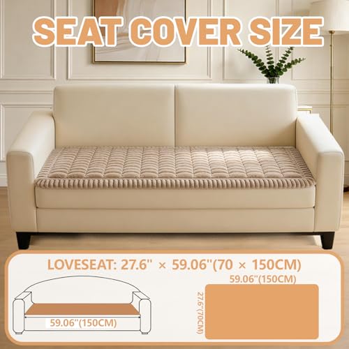 Couch Cover for Dogs Washable,Non Slip Fuzzy Durable Couch Covers for 3 Cushion Sofa Pet Friendly Sofa Cover Dog Thick Soft Slipcovers Protector Couches Mat Bed (Brown, 27.6" x 59"/70 x 150cm)