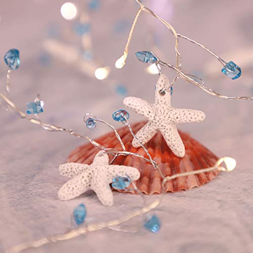 Impress Life Starfish Diamond String Lights, 10FT 40 LED Battery USB Operated with Remote Control for Nautical Beach Themed Christmas Decoration Wedding Party Decorating