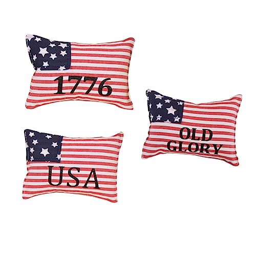 STOBAZA Patriotic American Flag Mini Pillow 3 Pack Decorative Throw Pillow for 4th of July Decor