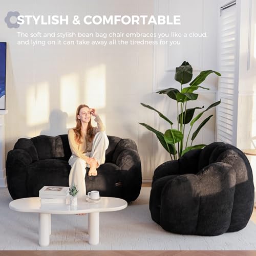MAXYOYO Bean Bag Chair for Adults, Floral Shaped Bean Bag Sofa