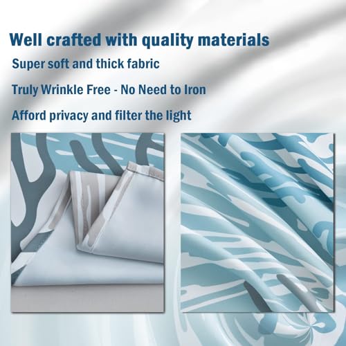 Tritard Coastal Window Curtains Grommet Drapes Nautical Beach Themed Thermal Insulating 50% Light Blocking Privacy Curtain for Living Room, Bedroom 2 Panels Set, 52x84 Inches