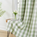 Amzdecor Sage Green White Buffalo Plaid Full Blackout Curtains 84 Inch for Bedroom Living Room Farmhouse Check Patterned Drapes Thermal Insulated Soundproof Grommet Window Treatment, 2 Panels, 40"x84"