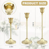 Candlestick Holders 6PCS, Metal Taper Candle Holder, Gold Candle Holders for Pillar Candles, Candle Holder for Wedding Fireplace Mantel