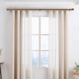 Boho Wood Curtain Rods for Windows 72 to 144 inch 1" Diameter Adjustable Heavy Duty Window Curtain Rod with Decorative Wooden Grain Finials Drapery Rods for Living Room Bedroom Kitchen Cafe Farmhouse