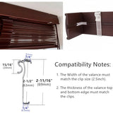 Cutelec Valance Clips 10pcs 2-1/2'' Window Blinds Hidden Clip Clear Plastic for Horizontal Blinds Valance Retainer Holder