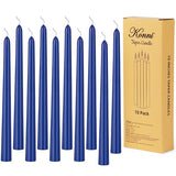 KONNI 0.87×10 Inch Blue Taper Candles, Unscented and Smokeless Tall Candlesticks, 10 Pack Tapered Candles with Cotton Wicks, Long Burning, Ideal for Weddings, Dinner Parties, and Home Décor