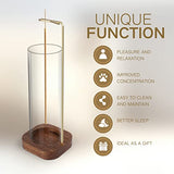 YHAOEN Incense Holder, Insence- Stick Holder [Anti-Ash Flying] with Removable Glass Ash Catcher Mess-Free Incense Burner Holder, Incense Stick Holder for Home Decor Yoga Spa, Unique Incense Burner