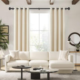KAMANINA Black Curtain Rods for Windows 72 to 144 Inches (6-12ft) Long Heavy Duty Curtain Rods, 7/8 Inch Adjustable Decorative Drapery Rods Set with Modern Finials
