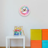 Milltrip Children Hanging Clock, Wall Clock Plastic Cartoon Colorful Quartz Time Learning Hanging Clock for Kid's Bedroom Classroom()