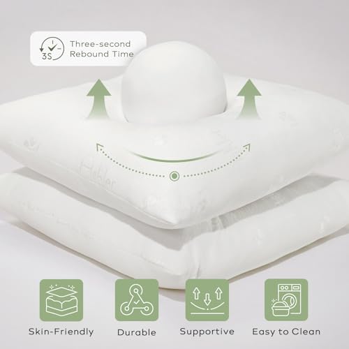 Ashler Throw Pillows Insert- 18x18 Pillow Inserts with Air Layer, Premium Bed and Couch Pillows - Indoor Decorative Throw Pillow, Square Cushion Sham Stuffer, Pack of 2, White