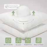 Ashler Throw Pillows Insert- 18x18 Pillow Inserts with Air Layer, Premium Bed and Couch Pillows - Indoor Decorative Throw Pillow, Square Cushion Sham Stuffer, Pack of 2, White
