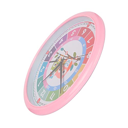 Milltrip Children Hanging Clock, Wall Clock Plastic Cartoon Colorful Quartz Time Learning Hanging Clock for Kid's Bedroom Classroom()
