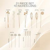 21 Pcs Reed Diffuser Flower Sticks Set, Decorative Sola Flowers Reeds Diffusers Stick Refill for Replacement