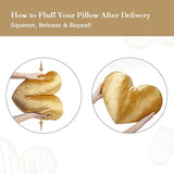 AELS Heart Shaped Pillow, 17.7 Inches Heart Decorative Throw Pillows, Velvet Love Cute Pillows, Valentines Day Decorations, Wedding Decor, Living Room Bedroom Nursery Decor, Golden
