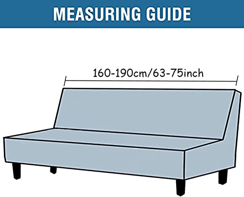 YOPOIY Premium Polyester Futon Cover Stretch Futon Slipcover Printed Armless Sofa Cover with Elastic Bottom Washable for Kids Dog Cat -7-160-190CM