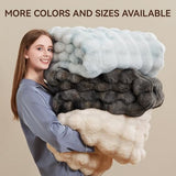Anysay Faux Fur Throw Blanket, 1000GSM Fluffy Soft Bubble Blanket for Couch Bed, Cozy Plush Warm and Thick Blanket, Fuzzy Rabbit Throw for Living Room Bedroom 50''*60'' Tie-dye Grey