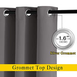 NICETOWN Gray Blackout Curtains for Bedroom 84 inches Long - Thermal Drapes Grommet Room Darkening Light Blocking Curtains Window Treatments for Living Room (2 Panels, W52 x L84, Grey)