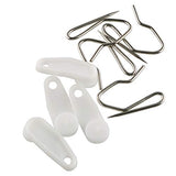 E-outstanding 50 Sets White Plastic Traverse Rod Slides Rail Glider and Metal Curtain Hooks Window Curtain Accessories
