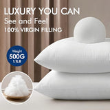 MIULEE 18x18 Pillow Inserts,Set of 2 100% Virgin Microfiber with Cotton Cover Throw Pillows for Couch Sofa and Bed