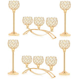 Crystal Tealight Candle Holder Centerpiece Home Decorative Candlestick Holder Elegant Table Centerpiece Home Decor Wedding Party Anniversary (Gold, Set of 6)